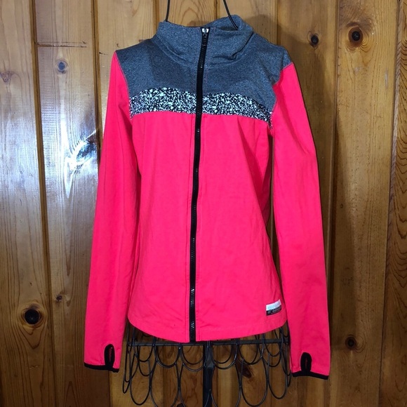 PINK Victoria's Secret Tops - Pink Victoria’s Secret zip up hot pink sweatshirt size XS ACTIVE WEAR ultimate​​